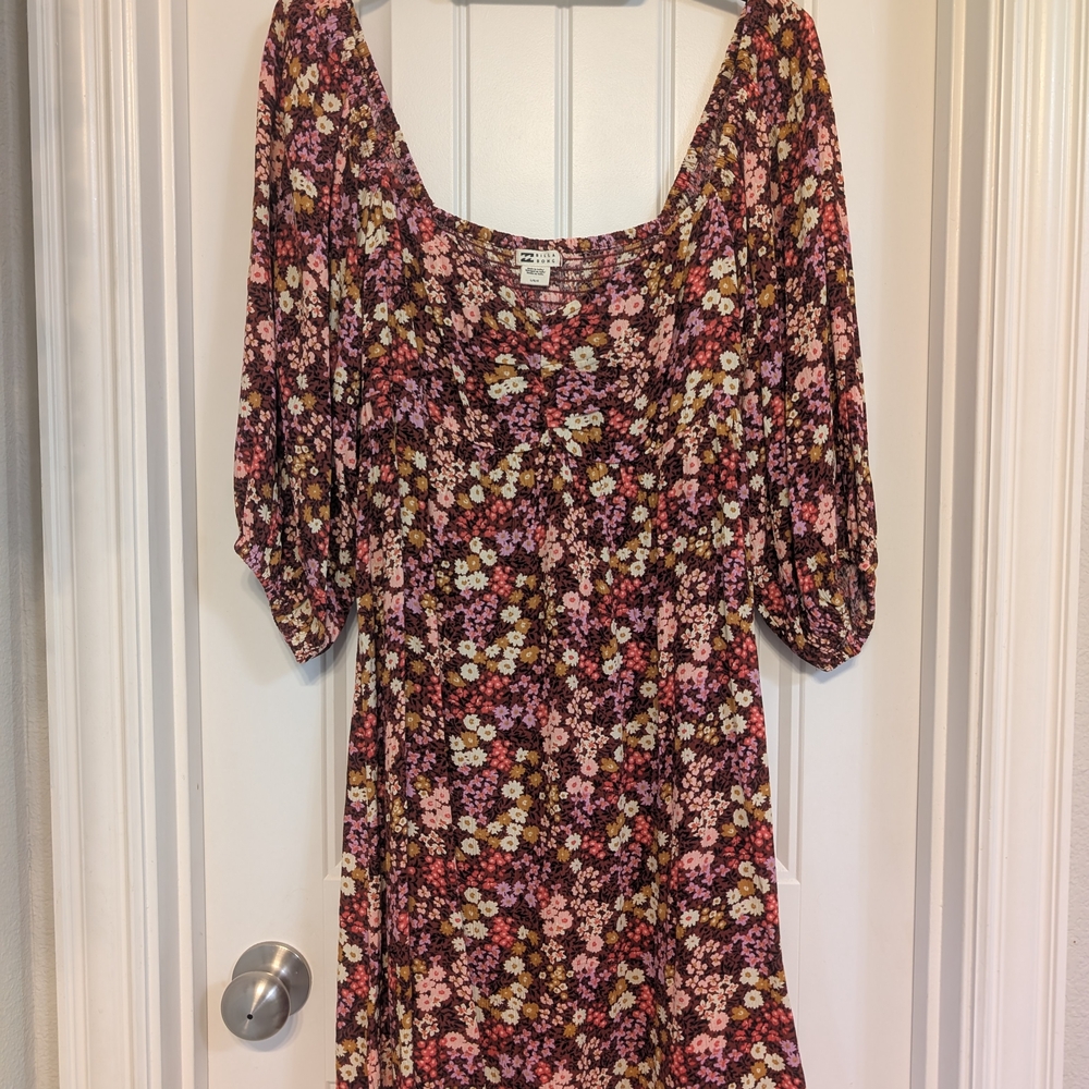 Billabong Multicolor Floral Long Sleeve Dress